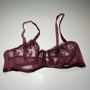 Simone Perele Burgundy Embroidered Bra